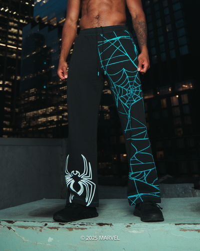 Spider-Man Miles Morales Multiverse Oversized Graphic Joggers - Electric Blue