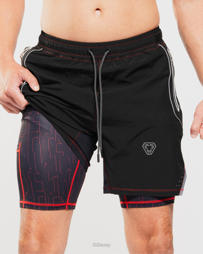TRON ARES Limited Edition M.C.P. 7" Reflective Stealth Performance Layered Shorts